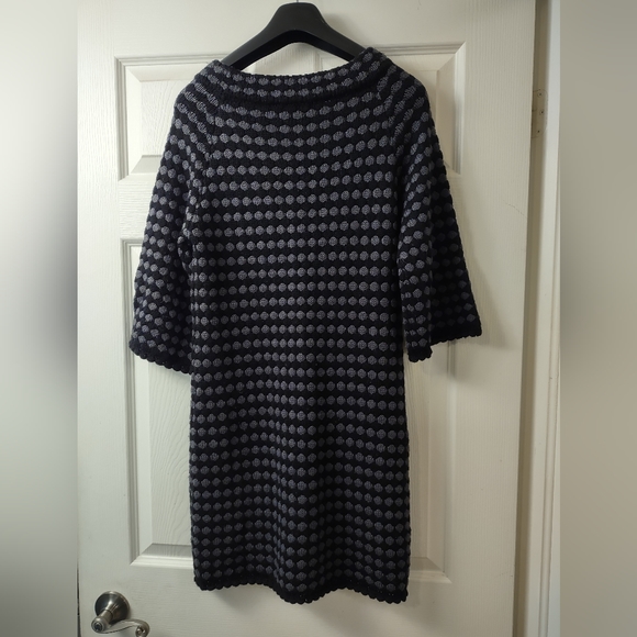 French Connection Mini Sweater Dress Size Small Wool Blend Black & Grey - Picture 2 of 6